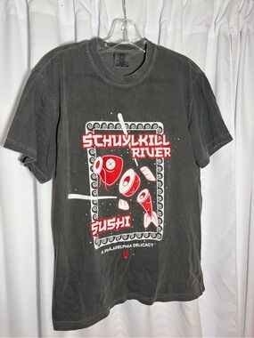 SCHUYLKILL RIVER SUSHI Grey Comfort Colors T-Shirt size M